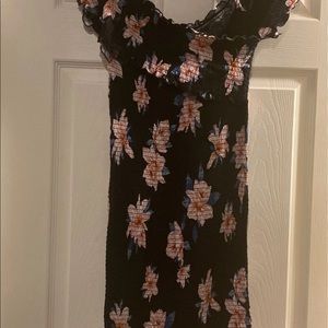 Medium mini dress black floral new